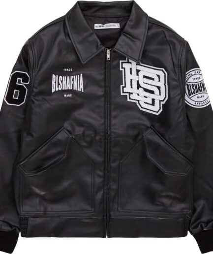 Bls Leather Jacket Sort