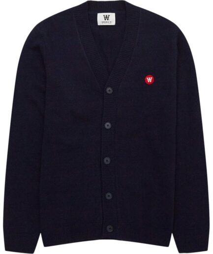 Wood Wood Leo Lambswool Cardigan Navy