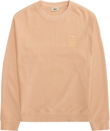 Obey Pigment Crew Sweatshirt Peach