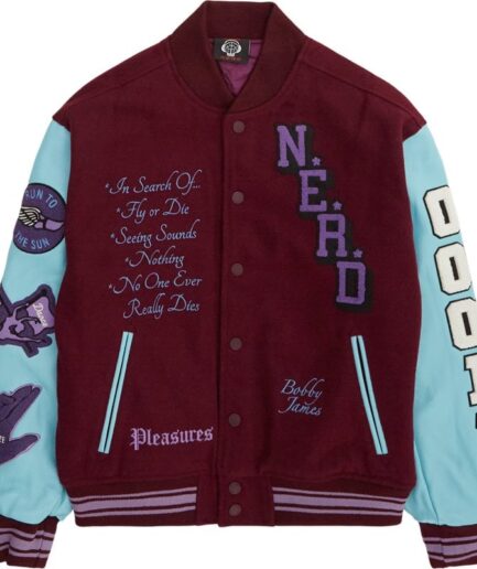 Pleasures Now Nerd X Pleasures Varsity Jacket Purple