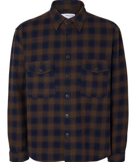 Selected Homme Loose Mason Flannel OvershirtLarge