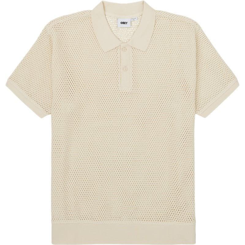 Obey Duke Mesh  Polo Off White