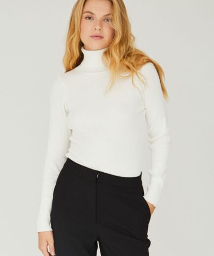 AView  Bluse  Rib Rollneck Blouse  Off White