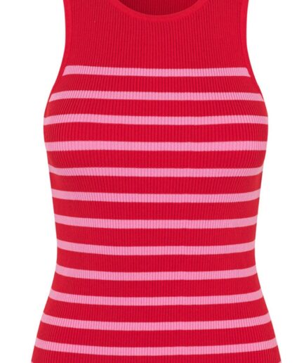 AView  Top  Rib Stripe Tank Top  RoseRed