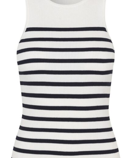 AView  Top  Rib Stripe Tank Top  WhiteNavy