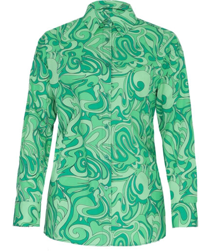 Barbara Kristoffersen bluse  portobello green print