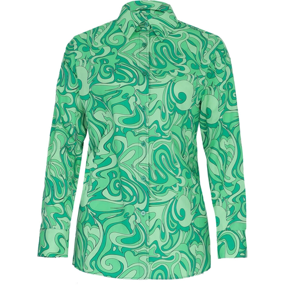 Barbara Kristoffersen bluse  portobello green print