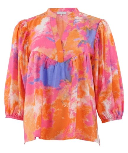 Continue  Bluse  Arendse Waterprint  OrangePink