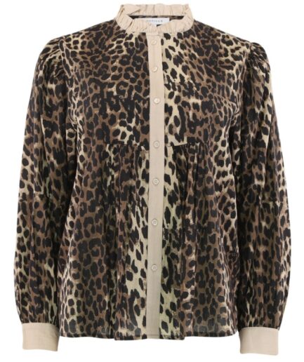 Continue  Bluse  Chania Leo With Chambre  Leo Print Sand Levering slut september