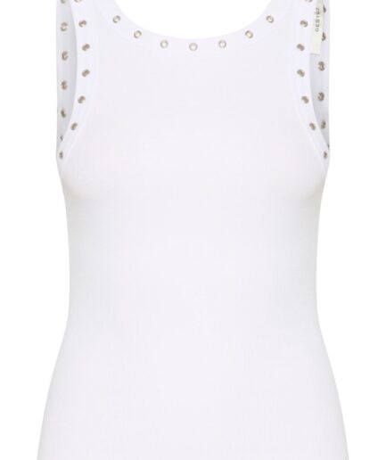 Gestuz  Top  DrewGZ Eyelet Tank Top  Bright White