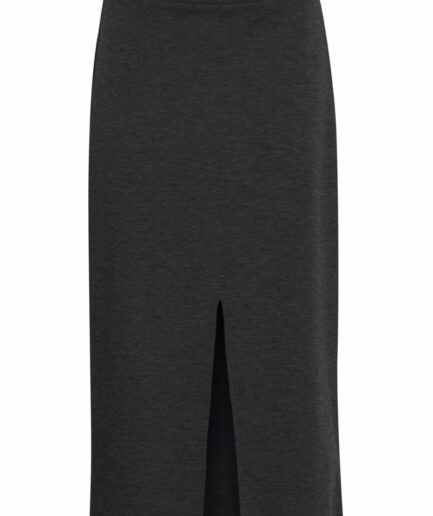 Ichi  Nederdel  IX Kate Long Skirt  Dark Grey Melange