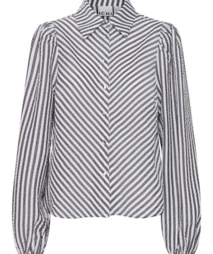 Ichi  Skjorte  Stacy Shirt  MeteoriteWhite Stripe