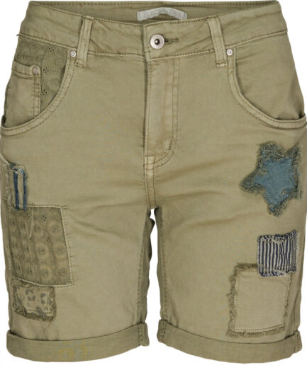 LOLA dame shorts med lapper  Khaki