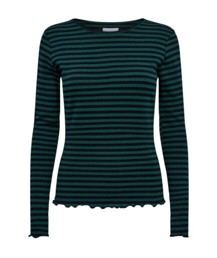 Liberte dame bluse NATALIA    DARK BLUE GREEN STRIPE