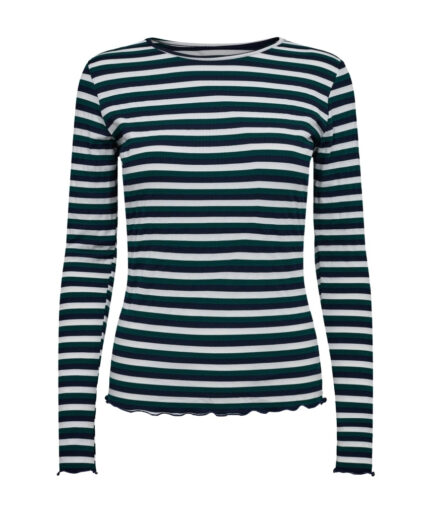 Liberte dame bluse NATALIA    DARK BLUE GREEN WHITE STRIPE