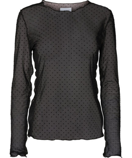 Liberte dame langærmet mesh top   Black Dot