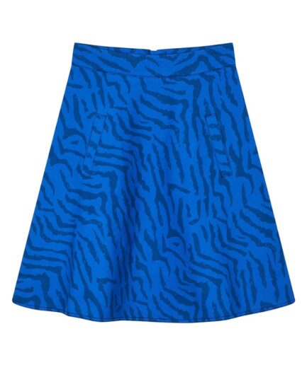 Mads Nørgaard  Nederdel  Sketch Denim Stelly Skirt  Denim Zebra AopOlympian Blue