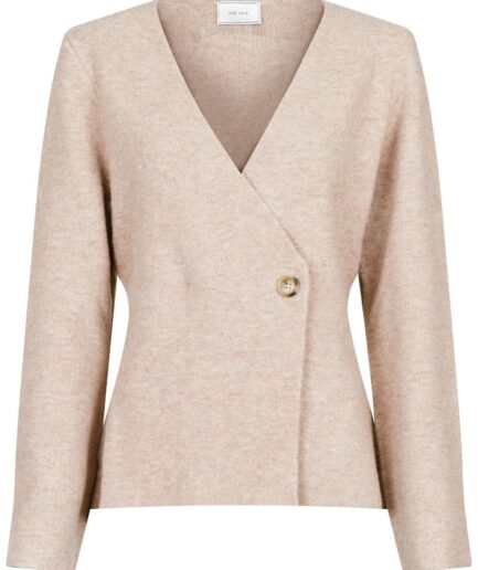 Neo Noir  Cardigan  Marie Louise Knit Cardigan  Sand Melange