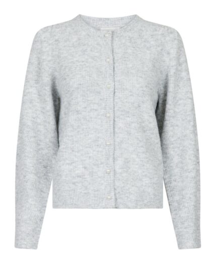 Neo Noir  Cardigan  Nuna Knit Cardigan  Light Grey Melange