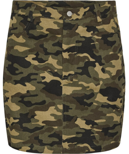 PIECES X DITTE ESTRUP X CILLE FJORD PCJESSICA SHORT SKIRT  Burnt Olive Camouflage Print