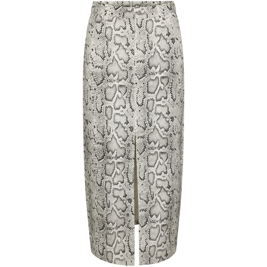 PIECES X DITTE ESTRUP X CILLE FJORD PCJESSICA SKIRT  Bright White Snake Print