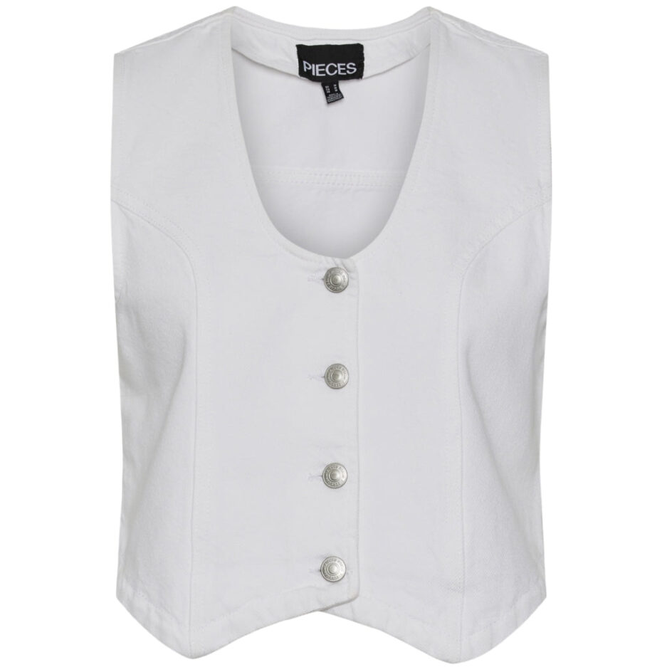 PIECES dame vest PCANNICA  Bright White