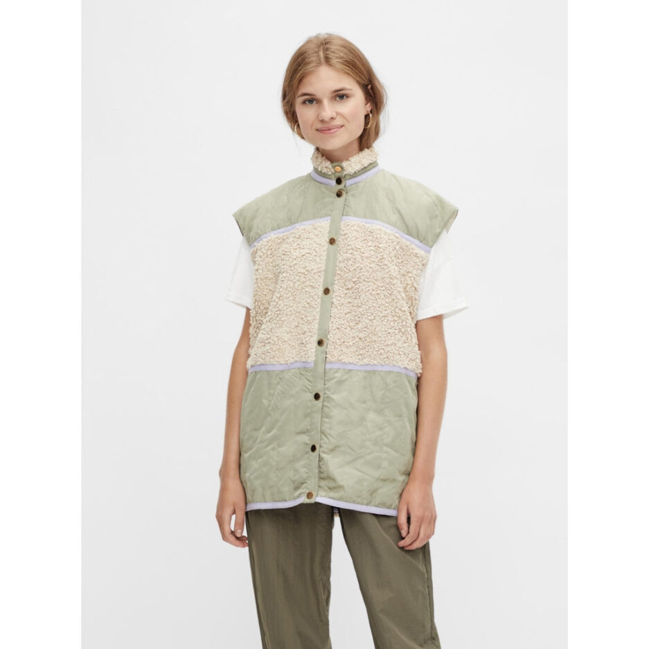 PIECES dame vest PCISSY  Desert sage