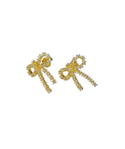 Pico  Øreringe  Arco Mini Crystal Studs  Clear Gold