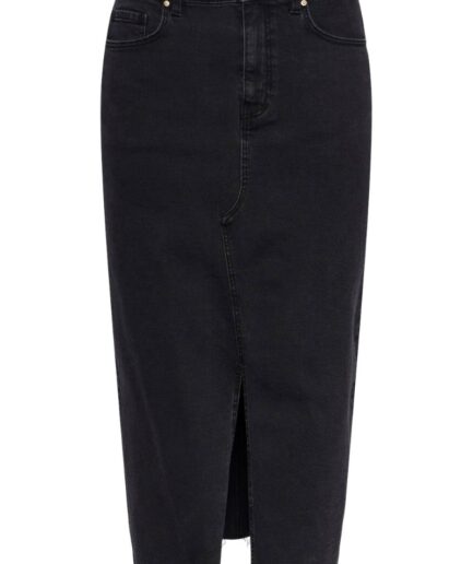 Pieces  Nederdel  PC Jessie HW Denim Midi Skirt  Black