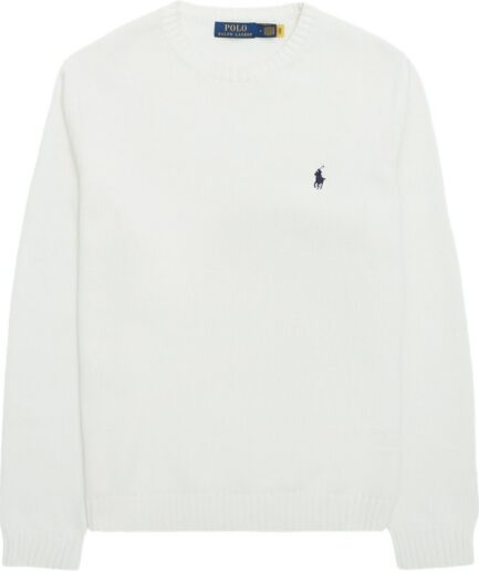 Polo Ralph Lauren Cotton Crewneck Strik Off White