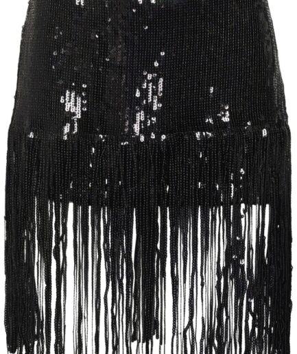 Something New  Nederdel  SN Mia HW Fringe Mini Sequin Skirt  Wst Black