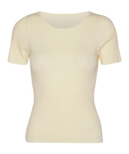 AView  Tshirt  Rib knit short sleeve top  Off white