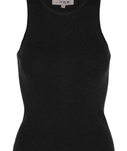 AView  Top  Rib Knit Tank Top  Black