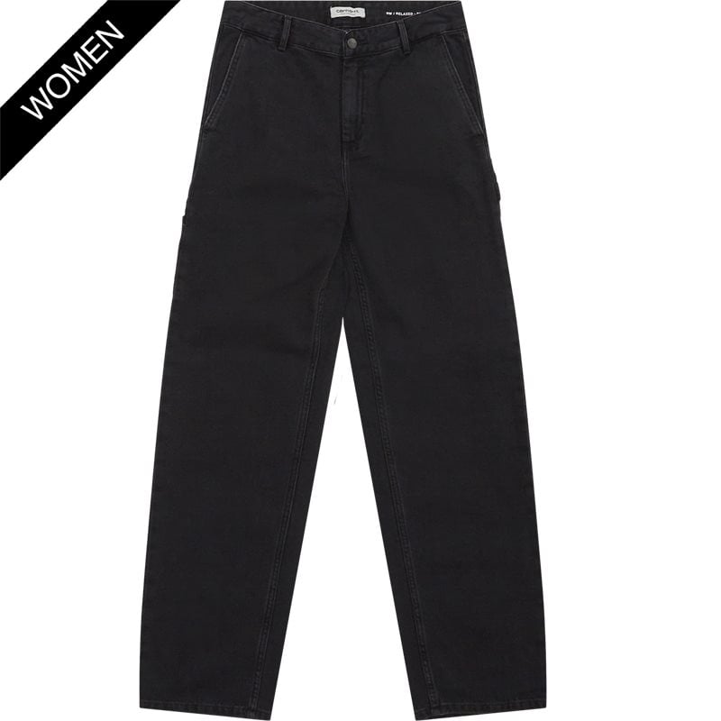 Carhartt Women W Pierce Pant Straight I Black Stone Washed