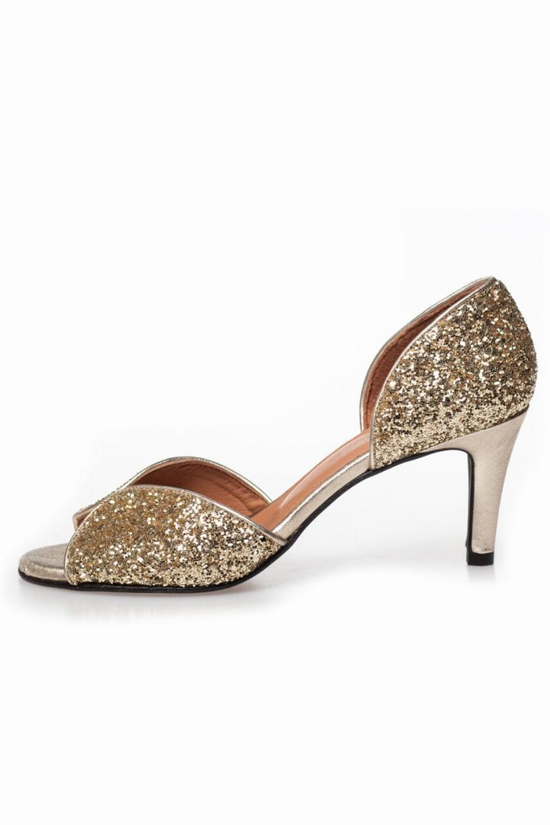 Copenhagen Shoes My Diamonds Stiletto Cs Farve: Guld Glitter Størrelse:  Dame