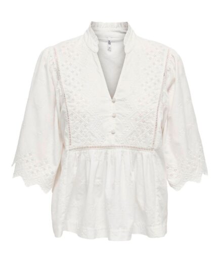 JDY  Bluse  JDY Maya  Embroidery Top  Cloud Dancer