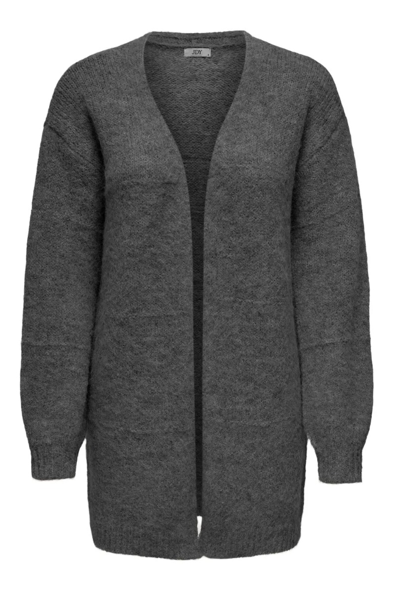 JDY  Cardigan  JDY Zoey Life LS Open Cardigan  Dark Grey Melange