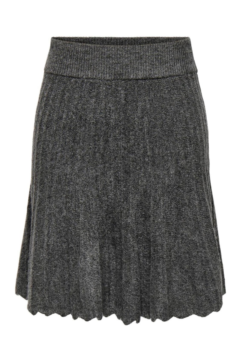 JDY  Nederdel  JDY Letty Hw Skirt Knt  Dark Grey Melange