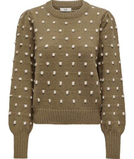 JDY  Strik  JDY Sigrid Life LS On Puff Pull Knit Noos  Malt BallW Cement