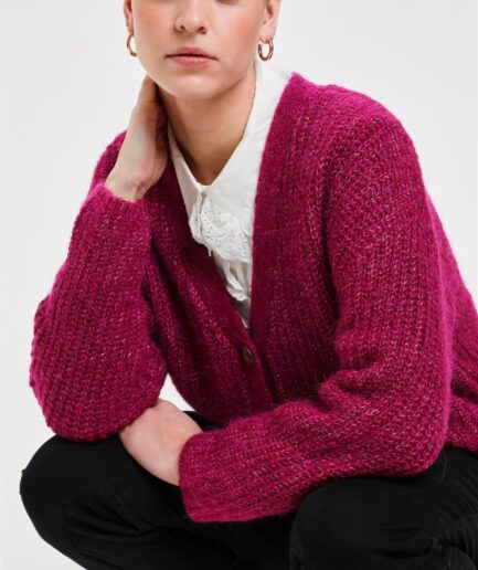 Karen By Simonsen Elannikb Cardigan Farve: Raspberry Radian Størrelse: S Dame