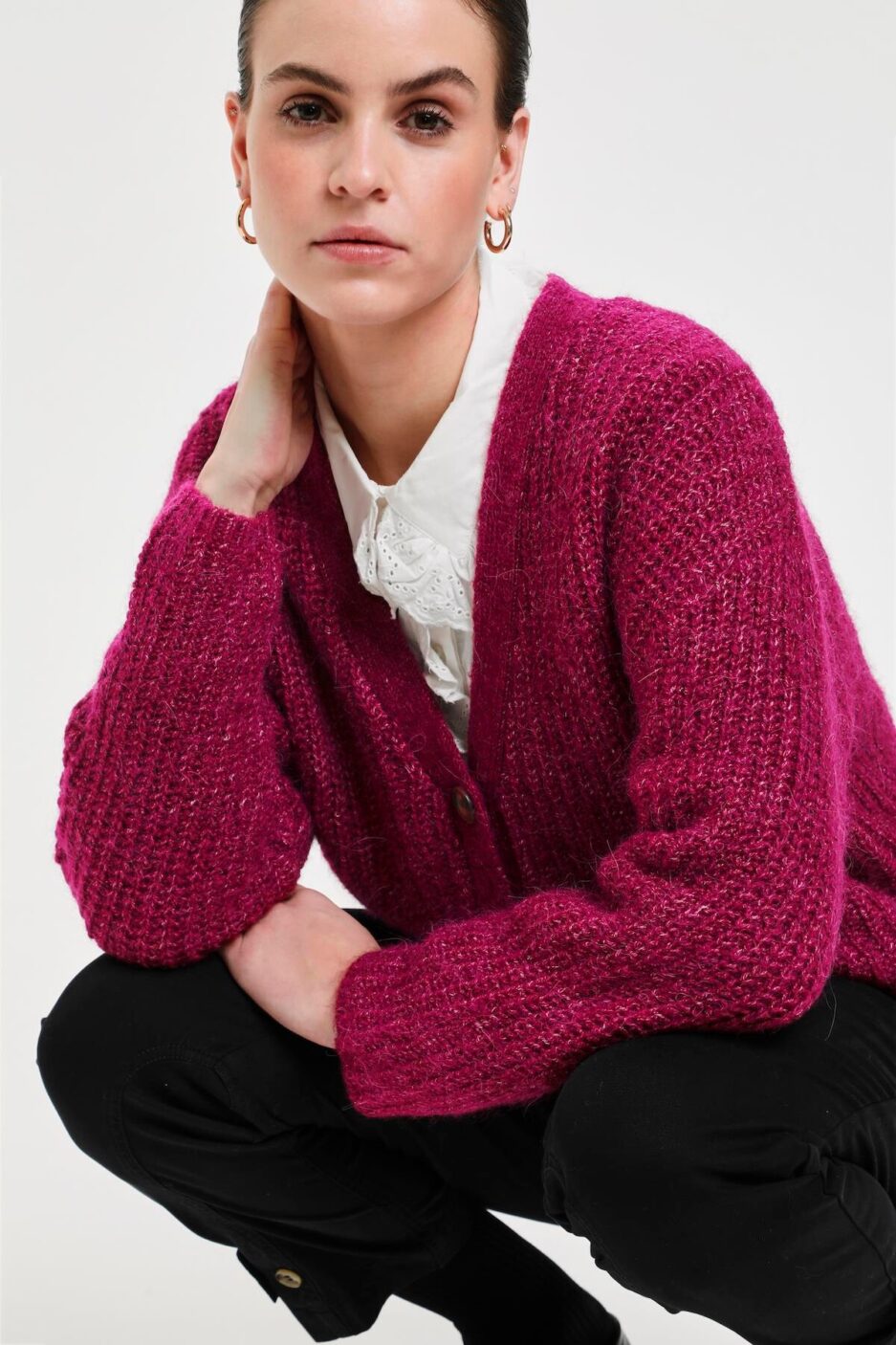 Karen By Simonsen Elannikb Cardigan Farve: Raspberry Radian Størrelse: S Dame