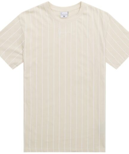 Karl Kani Small Signature Essential Pinstripe Tee Sand