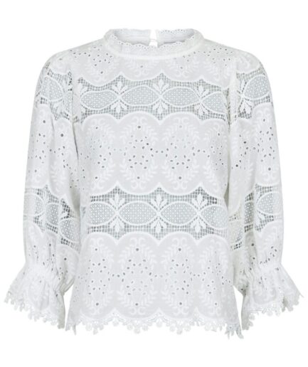 Neo Noir  Bluse  Adela Big Embroidery Blouse  White