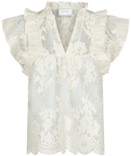 Neo Noir  Bluse  Jayla Big Embroidery Top  Off White