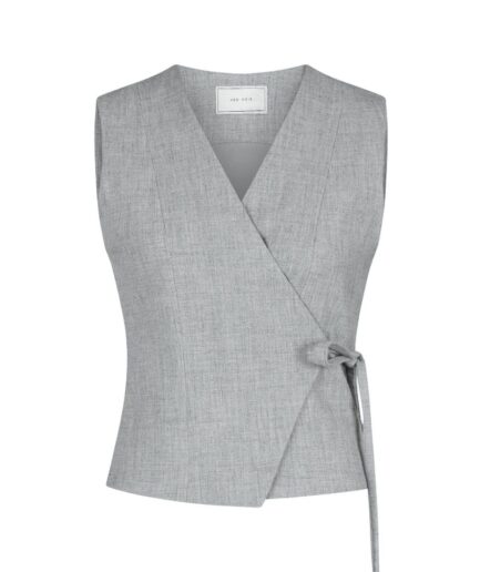 Neo Noir  Top  Samara Wrap Waistcoat   Grey melange