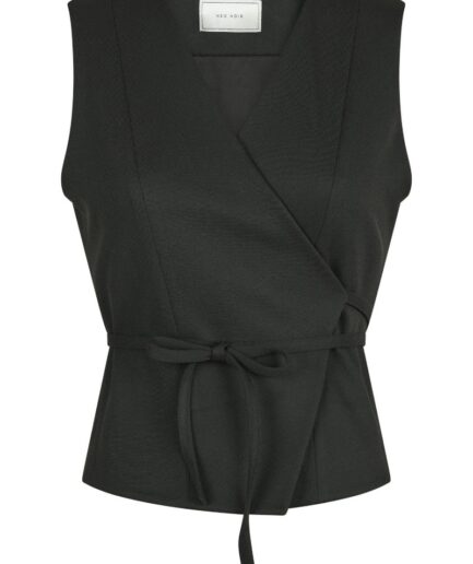 Neo Noir  Vest  Samara Twill Wrap Waistcoat  Black