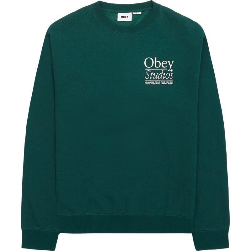 Obey Obey Studios Crew  Sweatshirts Grøn