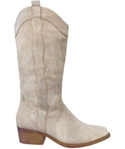 Pauline dame cowboystøvler   Beige