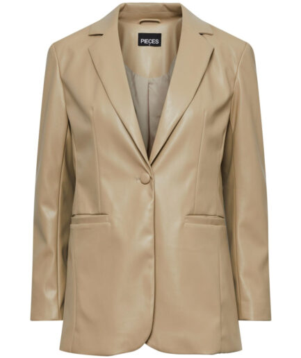 Pieces PU blazer PCNICOLE  White Pepper