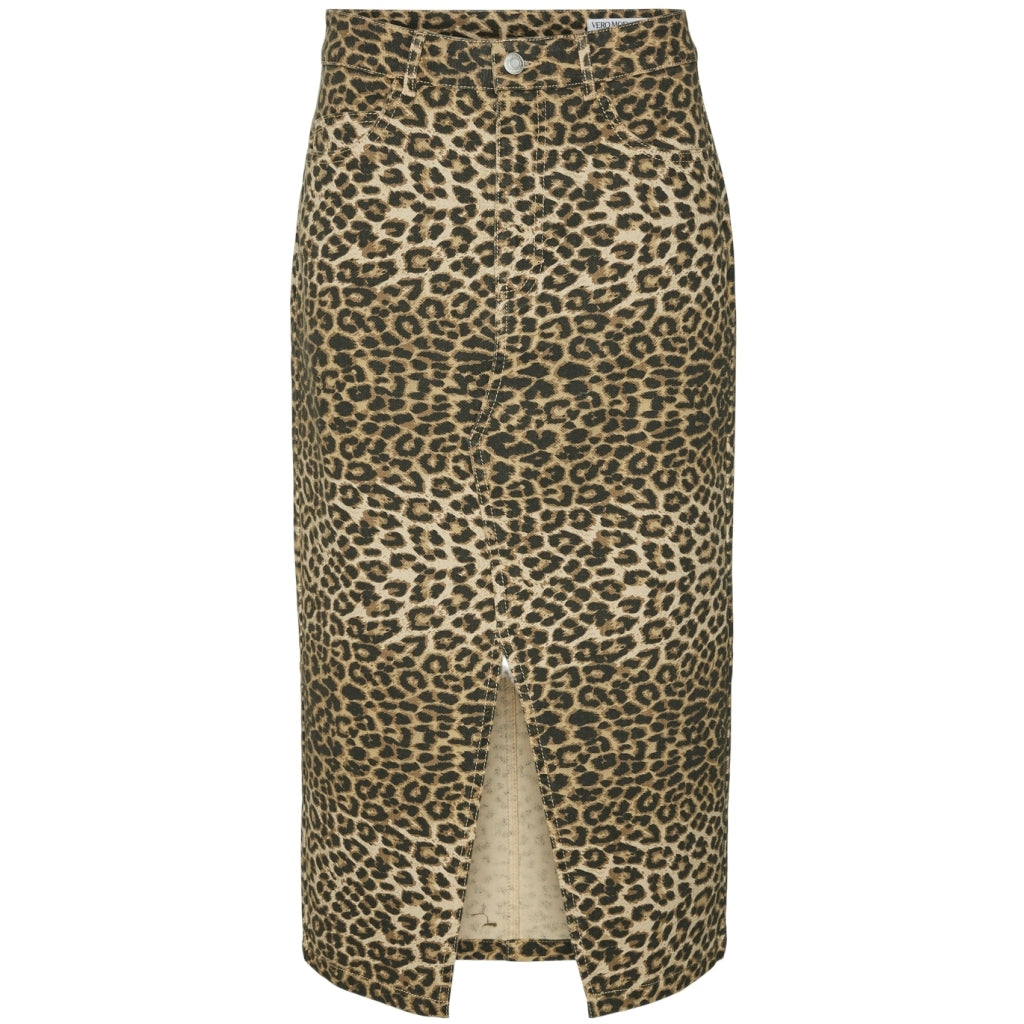 VERO MODA dame nederdel VMVERI  Silver Mink LEOPARD